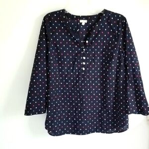 Talbot multi color dot pullover blouse